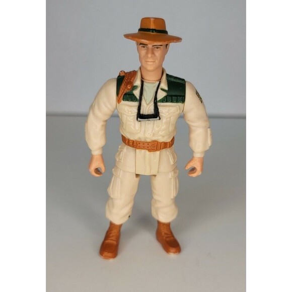 Vintage 1997 Kenner Lost World Jurassic Park Eddie Carr Figure w/ Triceratops - Picture 2 of 9